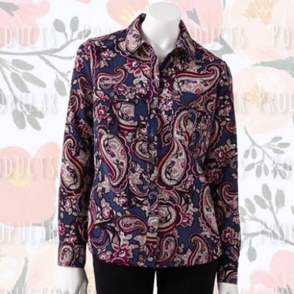 Croft & Barrow | Button-up Blouse, Paisley